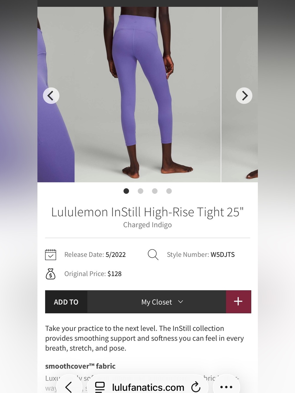 Like new lululemon instill high rise tight